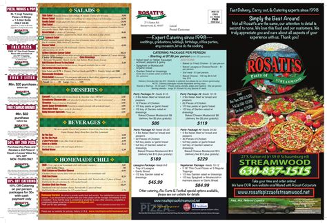 rosati's menu with prices near me|rosati's rochelle menu.